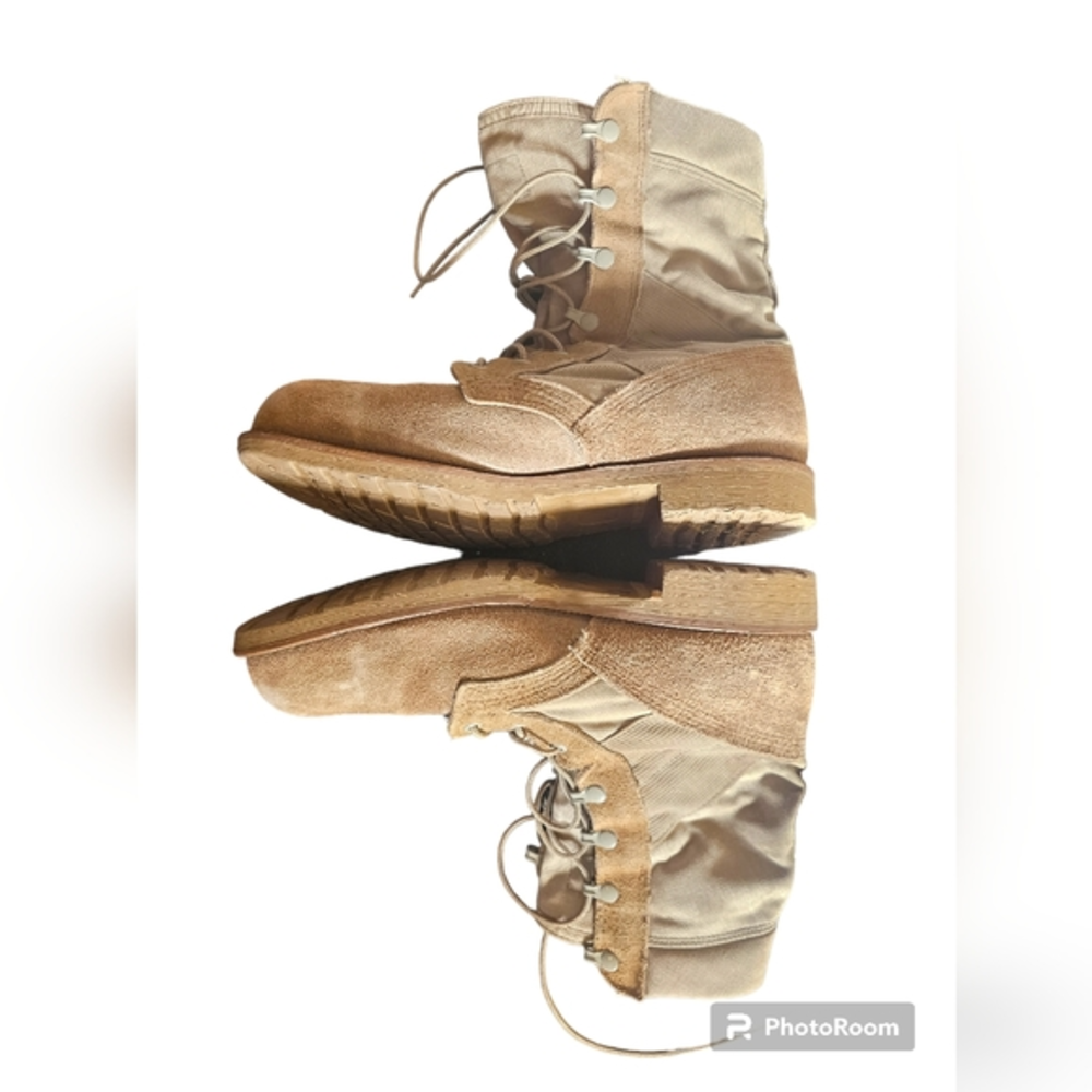 BELLEVILLE Combat Sand Tan Mens 9.5W‎ USA Suede Oil Resistant Steel-Toe Boots